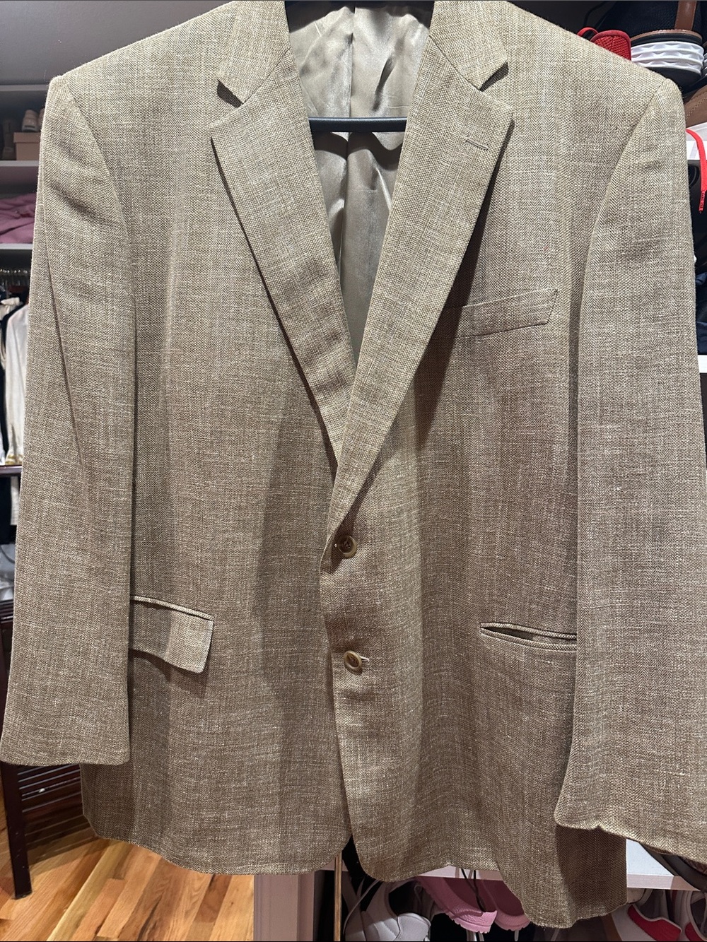 Brooks Brothers 1818 Madison Tan-Brown Linen-Blend Sport Coat
